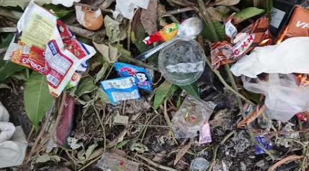 Menyapu sampah yang kering dan akan kita bersihkan sampahnya