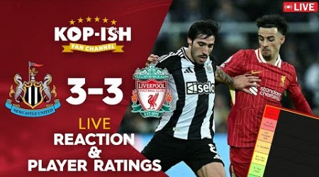 NEWCASTLE UNITED 3-3 LIVERPOOL | LIVE MATCH REACTION &amp; PLAYER RATINGS | SLOPPY REDS DROP POINTS