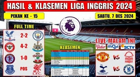 Hasil Liga Inggris Tadi Malam ~ CRYSTAL PALACE vs MAN CITY ~ EVERTON vs LIVERPOOL ~EPL 2024 Pekan 15