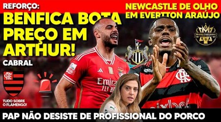 FLAMENGO: BENFICA BOTA PREÇO PRA VENDER ARTHUR CABRAL! NEWCASTLE NA BRIGA POR EVERTTON ARAÚJO