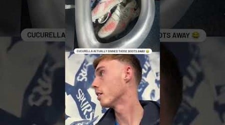 Cole Palmer asking Cucurella about the boots during interview .#cfc #premierleague #chelseafc