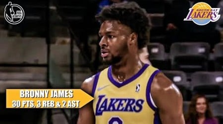 Bronny James scores 30 PTS in first away game with South Bay Lakers 