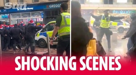 Glasgow shoppers caught up in unrest as police clash with Rangers &amp; Celtic Ultras