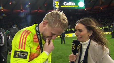 Kasper Schmeichel post-match interview after Celtic&#39;s Premier Sports Cup Final win against Rangers