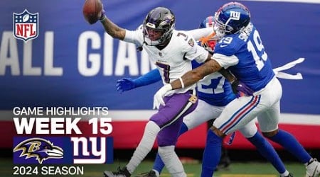 Baltimore Ravens vs. New York Giants | 2024 Week 15 Game Highlights