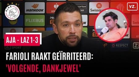 Ajax-trainer Francesco Farioli raakt geïrriteerd na vraag Jeroen Stekelenburg: &#39;Volgende, dankjewel&#39;