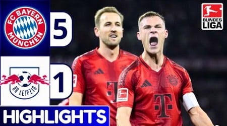 Bayern Munich vs RB Leipzig (5-1) | Highlights and Goals | Bundesliga 2024/25