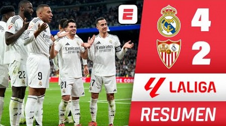 REAL MADRID GOLEÓ 4-2 al SEVILLA con GOLAZO DE MBAPPÉ y supera al BARCELONA en la tabla | La Liga