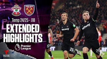 Southampton vs. West Ham | Highlights Premier League | Jornada 18 | Telemundo Deportes