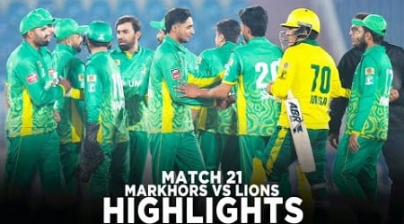 Full Highlights | UMT Markhors vs Nurpur Lions | Match 21 | Champions Cup 2024