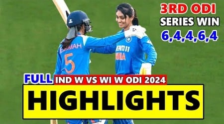 India Women vs West Indies Women 3rd ODI Match Full Highlights 2024 | IND w vs WI w