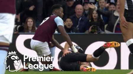 Jhon Duran sent off for stamp on Fabian Schar | Premier League | NBC Sports