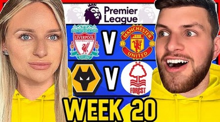 PREMIER LEAGUE WEEK 20 PREDICTIONS