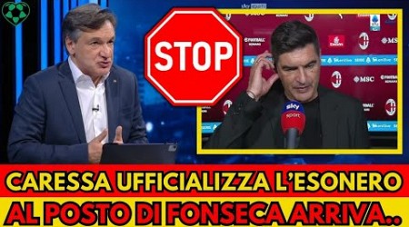 Caressa ufficializza l&#39;esonero di Fonseca: Al suo posto scelto Conceicao! Milan Roma 1-1