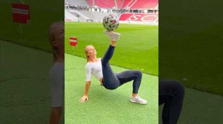 Crazy girl football skills in Bundesliga stadium 