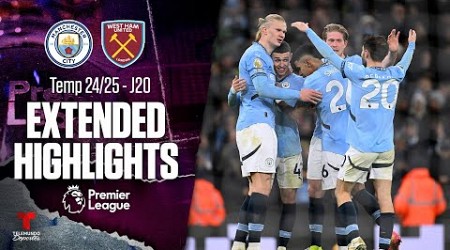 Man City vs. West Ham | Highlights Premier League | Jornada 20 | Telemundo Deportes