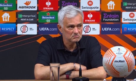 José Mourinho questions referee and his future after Europa League final loss – video