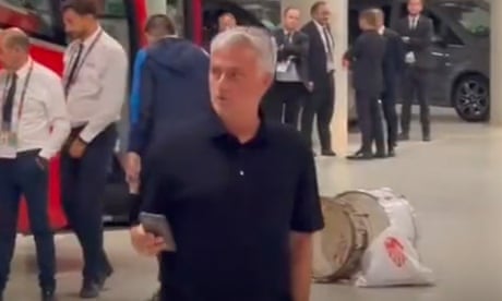 Mourinho confronts and swears at referee Taylor in car park and labels him a ‘disgrace’ – video