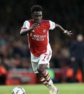 Bukayo Saka reacts after Arsenal draw vs Brighton